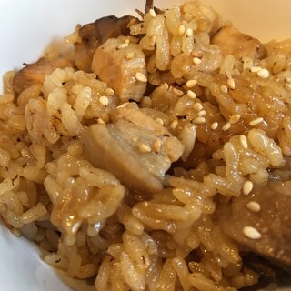 焼き豚でもちもち炊飯器おこわ